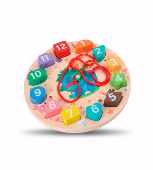 Reloj-didáctico-de-encaje,-Madera-resistente