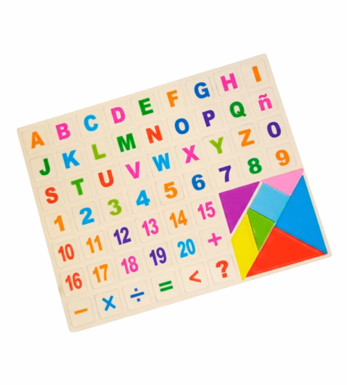 Tablero-Imantado-Educativo---Letras,-Números-y-Tangrama