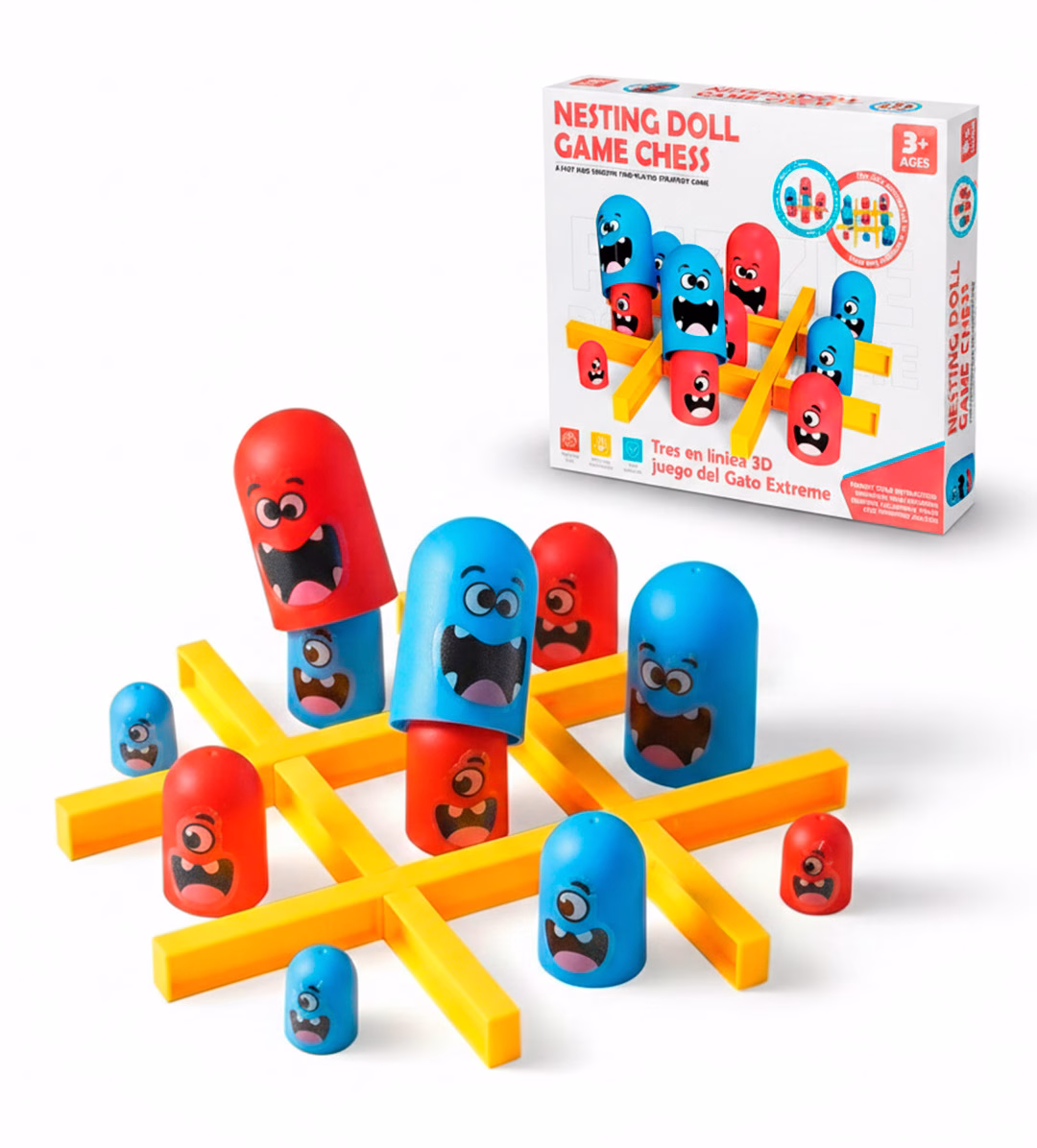 Nesting-Doll-Game-Chess---Tres-en-línea-3D-juego-del-Gato-Extremo1