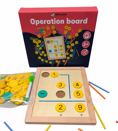 Pizarra-de-operación-(suma-y-resta-con-reserva)