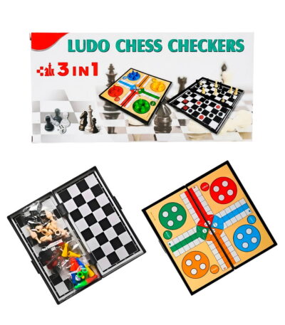Juego-De-Mesa-3-En-1-Ludo-Damas-Ajedrez-Magnético