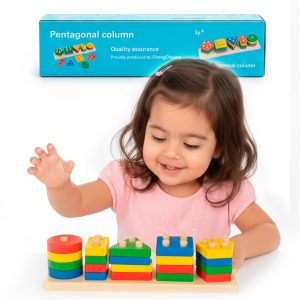 Juego-de-Encaje-y-Clasificación-de-Formas-Geométricas-Extendido-(5-Formas)-con-niña