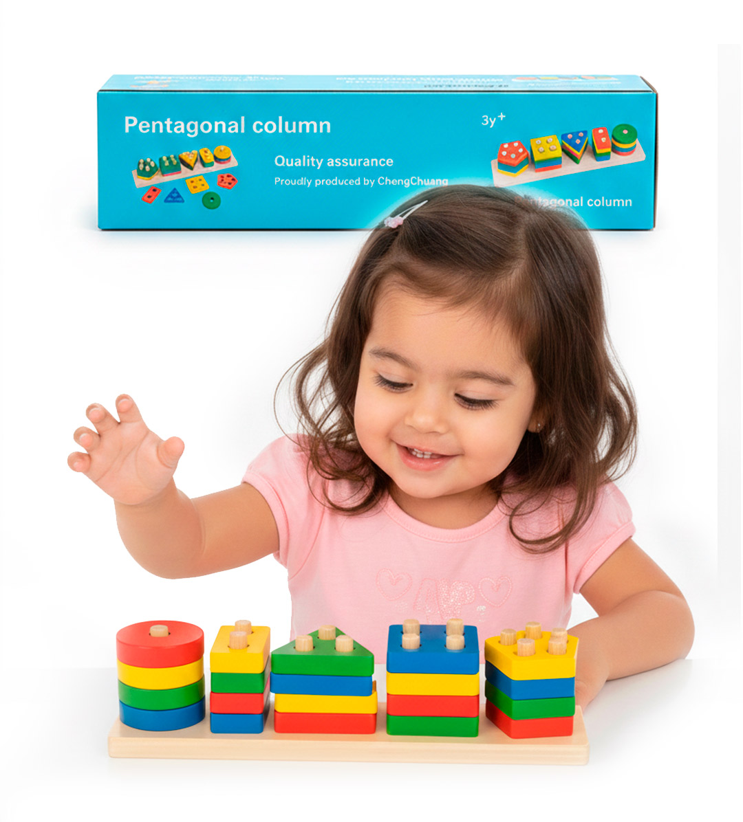 Juego-de-Encaje-y-Clasificación-de-Formas-Geométricas-Extendido-(5-Formas)-con-niña