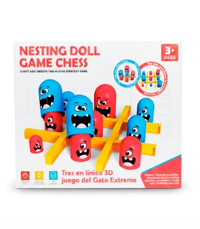 Nesting-Doll-Game-Chess---Tres-en-línea-3D-juego-del-Gato-Extremo