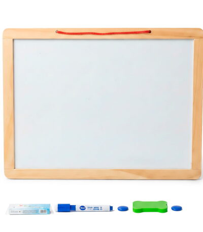 Pizarra-2-en-1-Blanca-y-Tiza-Magnética-Borde-Madera-30x40-cm