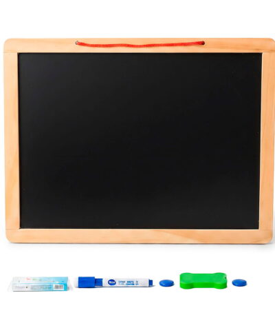 Pizarra-2-en-1-Blanca-y-Tiza-Magnética-Borde-Madera-30x40-cm-negra