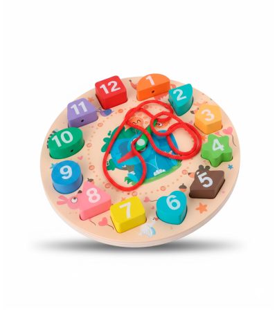 Reloj-didáctico-de-encaje,-Madera-resistente