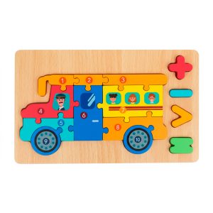 Rompecabezas-de-Autobús-Escolar-de-Madera