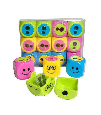 Sacapuntas-Emoji-Doble-con-Depósito-Diseño-Caritas