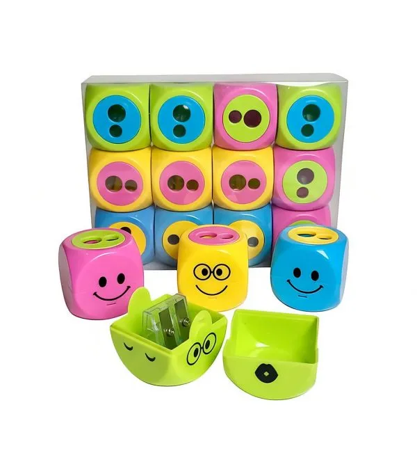 Sacapuntas-Emoji-Doble-con-Depósito-Diseño-Caritas