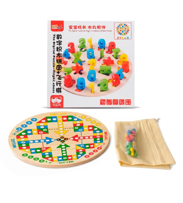 Set-2-en-1---Puzzle-de-encaje-Numérico-de-Madera-+-Juego-de-Mesa-Flight-Chess Set-2-en-1---Puzzle-de-encaje-Numérico-de-Madera-+-Juego-de-Mesa-Flight-Chess