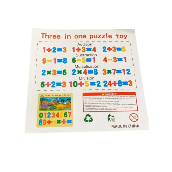 Set-Encaje-Educativo-Didáctico-De-Madera-Rompecabezas-Números-y-Dinosaurios