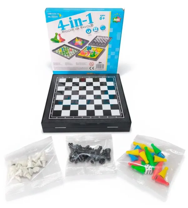 Set-de-Juegos-de-Mesa-4-en-1-Magnético-Ajedrez,-Ludo,-Damas-Chinas-y-Serpientes-y-Escaleras-Portátil-y-Plegable1