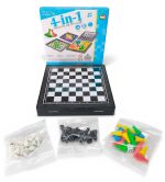 Set-de-Juegos-de-Mesa-4-en-1-Magnético-–-Ajedrez,-Ludo,-Damas-Chinas-y-Serpientes-y-Escaleras-–-Portátil-y-Plegable-niño-jugando