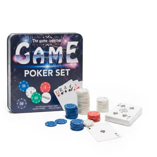 Set de Poker Profesional en Caja Metálica 80 Fichas - Imagen 2