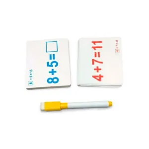 Set de Tarjetas de Suma Reutilizables con Plumón Borrable