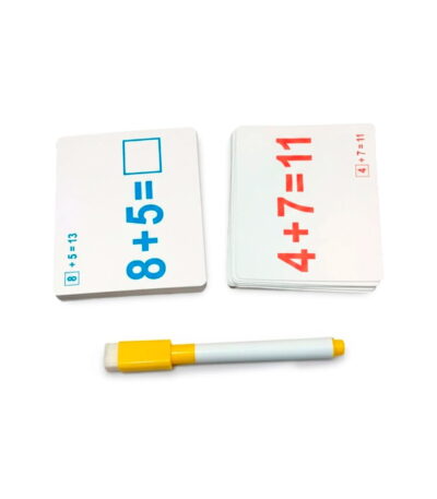 Set de Tarjetas de Suma Reutilizables con Plumón Borrable
