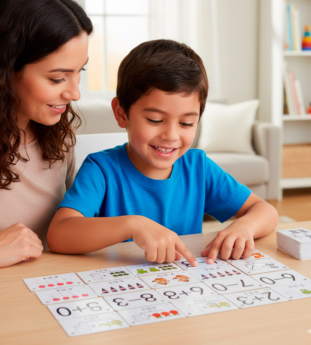 Tarjetas-de-Conteo-Suma-y-Resta-niño-aprendiendo-a-sumar