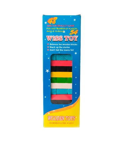Torre-de-Equilibrio-tipo-Jenga-Madera-de-Colores-Juego-de-48-Bloques1