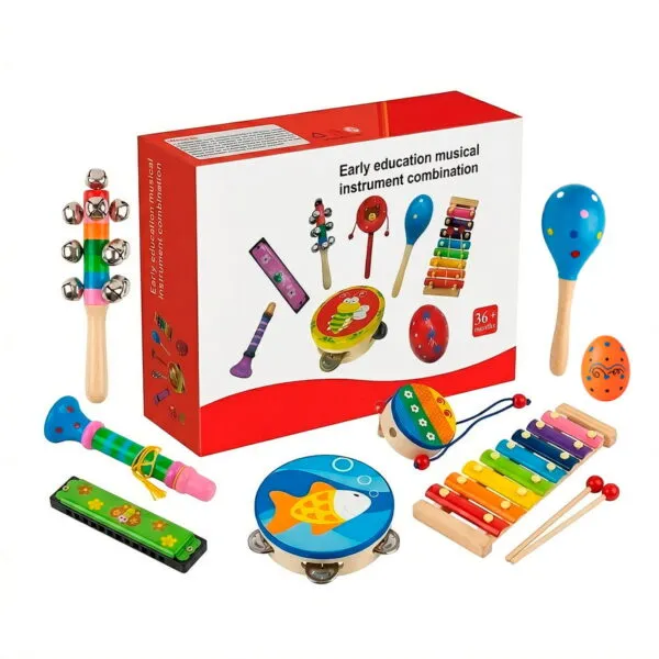 Set 8 Instrumento Musicales Montessori Madera para Niños Set 8 Instrumento Musicales Montessori Madera para Niños